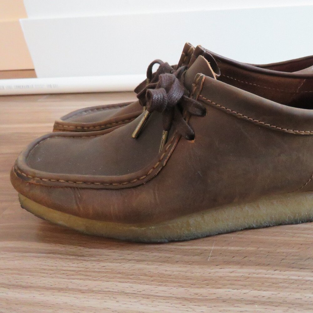 CLARKS ORIGINALS Wallabee Chukka Shoes in Brown Leather - Men's Size US 9 - Picture 5 of 15
